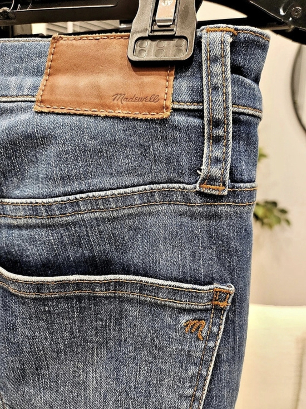 Madewell 10" High-Rise Skinny Distressed Skinny Jeans in Blue Waist 26 - Picture 4 of 9